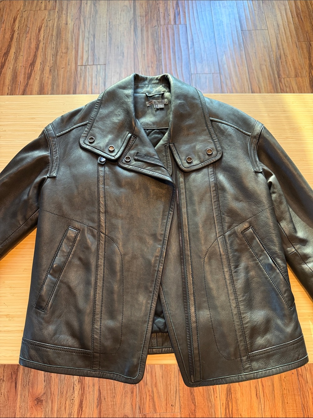 Vince Black Lamb Leather Moto Jacket Size S - Sample Jacket